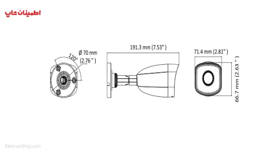 تصویر  دوربین هایلوک 2 مگ آی پی مدل   HILOOK IPC-B120H