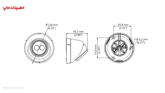 تصویر  دوربین هایلوک 2 مگ آی پی مدل  HILOOK IPC-T120-D