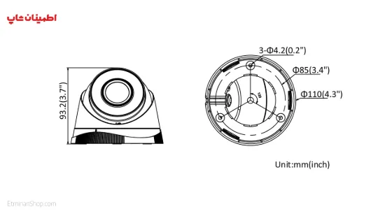 تصویر  دوربین هایلوک 2 مگ آی پی مدل  HILOOK IPC-T220-H