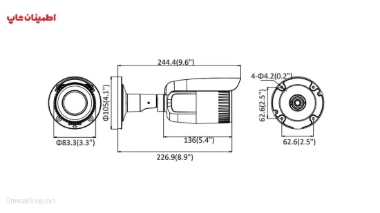 تصویر  دوربین هایک ویژن 2 مگاپیکسلی آی پی مدل  HIKVISION IP DS-2CD1623G0-I