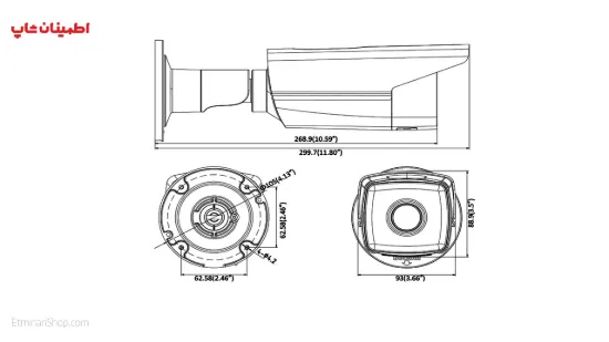 تصویر  دوربین هایک ویژن 3 مگاپیکسلی آی پی مدل   HIKVISION IP DS-2CD2T35FWD-I8