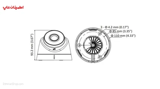 تصویر  دوربین هایک ویژن 2 مگاپیکسلی آی پی مدل HIKVISION IP DS-2CD1323G0-I