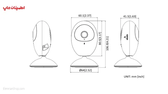 تصویر  دوربین هایک ویژن 2 مگاپیکسلی آی پی مدل HIKVISION IP DS-2CV2U21FD-IW