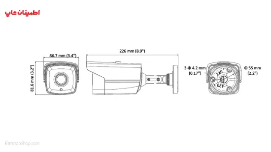 تصویر  دوربین هایک ویژن 5 مگاپیکسلی توربو مدل HikVision TURBO DS-2CE16H1T-IT1E