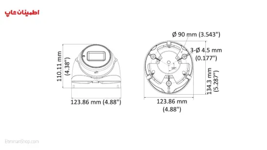 تصویر  دوربین هایک ویژن 5 مگاپیکسلی توربو مدل HikVision TURBO DS-2CE56H1T-IT3ZE