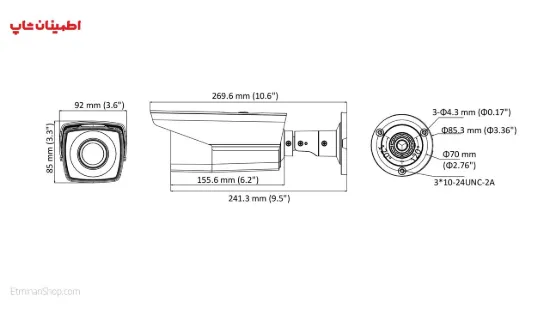 تصویر  دوربین هایک ویژن 2 مگاپیکسلی توربو مدل HikVision TURBO DS-2CE16D8T-IT3ZE