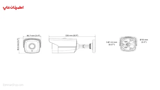 تصویر  دوربین هایک ویژن 5 مگاپیکسلی توربو مدل HIKVISION TURBO DS-2CE16H0T-IT5F