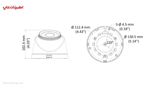 تصویر  دوربین هایک ویژن 2 مگاپیکسلی توربو مدل HIKVISION TURBO DS-2CE56D0T-VFIR3F