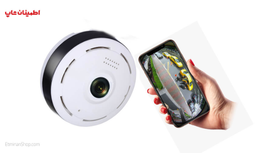 تصویر  دوربین 2 مگاپیکسل چشم ماهی 360 درجه رم خور وای فای (Fisheye) مدل WiFi VRCAM 